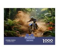 Motorcycle 1000 Pieces Jigsaw Challenging Game Toy Extreme Off-road Mountain Motorcycle Home Decoration Fit Families Kids Age 12+ 70x50cm/1000pcs