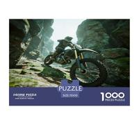Motorcycle 1000 Pieces Jigsaw Educational Games Challenge Toy Extreme Off-road Mountain Motorcycle Home Decoration Fit Families for Adults And Children 70x50cm/1000pcs