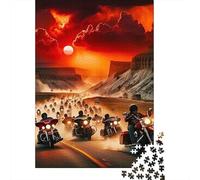 Motorcycle 1000 Pieces Jigsaw Motorcycle Gang Puzzle Stressful Workers Anxiety Relief Cognitive Training Home Leisure 38x26cm/1000pcs