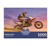 Motorcycle 1000 Pieces Jigsaw Puzzle Games Challenge Toy Extreme Off-road Mountain Motorcycle Home Decoration Fit Families Kids Age 12+ 38x26cm/1000pcs