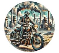 Motorcycle 1000 Pieces Jigsaws Stress Reliever Difficult Challenge for Adults Kids Challenging Cross-country Round Puzzles Home Decor Gifts And Gifts 1000pcs (67.5x67.5cm)