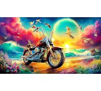 motorcycle 1000 Pieces Recycled Paper Jigsaw Puzzle Impossible Hard Difficult Educational Games for The Whole for Women, Gifts for Men 38x52cm/1000pcs