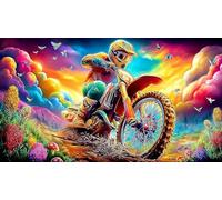 motorcycle 1000 Pieces Recycled Paper Jigsaw Puzzle Impossible Hard Difficult Educational Games for The Whole for Women, Gifts for Men 70x50cm/1000pcs