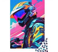 Motorcycle 1000 Pieces Thickened Paper Helmet Close Puzzle Grown-Ups Easy Store Relaxation Hobby Engaging Teaser 52x38cm/1000pcs