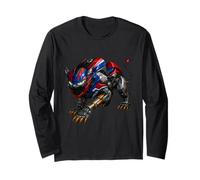 Motorcycle 1000 Robotic Panther with Claws and Green Eyes Long Sleeve T-Shirt