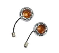 Motorcycle 1157 LED Turn Signal Lights Fit for Harley FLST FLHT FXD FXB Sportster XL 883 1200 (Chrome Amber)