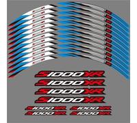 Motorcycle 17 Inches Wheel Rim Stickers Decal for B&MW S1000XR 2023 S 1000 XR S1000 XR 2015-2024 Reflective Wheel Sticker Decals Complete Pack of Rim Stickers(Blue)