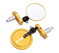 Motorcycle 3 Inch Round Folding Bar End Side Mirrors CB125R CB650R CB190R CB250R CB300R CB400 CB500X CB1000R Handlebar Mirror(Gold)