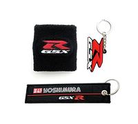 Motorcycle 3D GSX-R Logo Front Brake Fluid Oil Reservoir Tank Cover Socks&Keychains For GSXR 600 750 1000 1100 1300 K1 K2 (Color : Style 9)