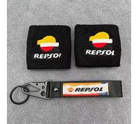 Motorcycle 3D HRC Embroidery Logo Fluid Oil Front Rear Brake Clutch Reservoir Cup Cover Socks For CBR600RR CBR1000RR Repsol (Color : 01)