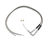 Motorcycle 42'' Throttle and Idle Cable Set Replacement Accessories Stainless Steel Idle Cable FXST FLST Motorcycle Cable Set
