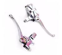 Motorcycle 7/8" 22mm Front Handlebar Control 14mm Bore Reservoir Brake Clutch Lever Set for Honda Kawasaki Suzuki Street Bike Vintage Retro Old School Custom (Chrome)