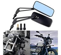 Motorcycle 8mm 10mm Rectangle Rear View Side Mirrors for Cruiser Chopper Honda Yamaha Suzuki-Black (black)
