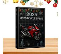 Motorcycle Accessories Countdown Calendar 2025, 24-Day Christmas Countdown Calendar With 2D Flat Motorcycle Parts And Tools Decoration, For Men, Riders, And Motorcycles Enthusiasts