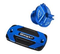 Motorcycle Accessories For Honda TRANSALP XL750 TRANSALP 750 Front Brake Fluid Reservoir Cover Engine Oil Filler Cap(2PCS Blue)