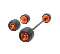 Motorcycle Accessories Front Rear Axle Fork Crash Sliders Wheel Protector Fit For KTM DUKE 390 2024-2025(Orange)