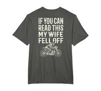 Motorcycle Accessories If You Can Read This My Wife Fell Off T-Shirt, Men's Big and Tall, Asphalt Grey, 3X Tall