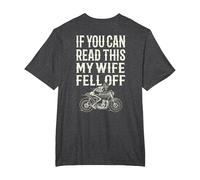 Motorcycle Accessories If You Can Read This My Wife Fell Off T-Shirt, Men's Big and Tall, Dark Heather Grey, 2X Tall