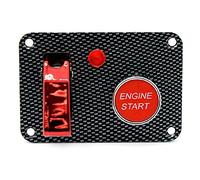 Motorcycle accessories Toggle Switch Panel 12V/24V Carbon Fiber Panel Red Air Cover Ignition Switch With Light One Button Start