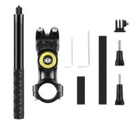 Motorcycle Action Camera Mount with 5 Section Telescopic Rod | Metal clamp hardware, 3 pole connector, electric bicycle travel video frame