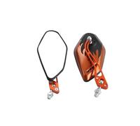 Motorcycle adjustable rotating rearview mirror 2pcs/set 8/10mm Motorcycle Scooter Motorcycle Handlebar Mount Rearview Mirror Cover Side Wing Mirror Cover Accessories(Orange)