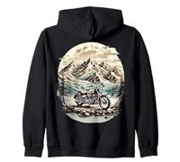 Motorcycle adventure & freedom on two wheels Biker Zip Hoodie