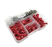 Motorcycle Aluminium Windscreen Fairing Bolt Nut Screw Fastener Clip For Versys 650 KLZ1000 Z400 Power Tool(Rosso)