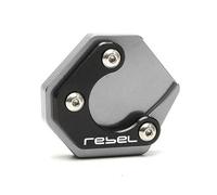 Motorcycle aluminum alloy side stand pad expander For Hon@&da Rebel 500 300 CMX CMX500 All Year CNC Motorcycle Kickstand Foot Side Stand Pad Plate Tire Valve Caps(Stand-Grey)