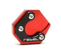 Motorcycle aluminum alloy side stand pad expander For Hon@&da Rebel 500 300 CMX CMX500 All Year CNC Motorcycle Kickstand Foot Side Stand Pad Plate Tire Valve Caps(Stand-Red)