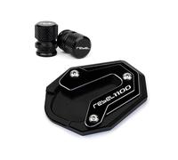 Motorcycle aluminum alloy side stand pad expander For HON@&DA REBEL1100 DCT 2023 For CCMX1100 Rebel 1100 M T 2020-2024 Motorcycle Kickstand Foot Side Stand Pad Plate Tire Valve Caps(T-7)