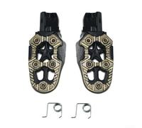 Motorcycle Aluminum Alloy Two-Color Motorcycle Foot Pegs With Springs, Heavy-Duty Anti-Wear Footrests For Off-Road Touring For Most Models(Silver)