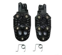 Motorcycle Aluminum Alloy Two-Color Motorcycle Foot Pegs With Springs, Heavy-Duty Anti-Wear Footrests For Off-Road Touring For Most Models(Black)