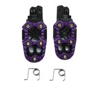 Motorcycle Aluminum Alloy Two-Color Motorcycle Foot Pegs With Springs, Heavy-Duty Anti-Wear Footrests For Off-Road Touring For Most Models(Purple)