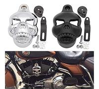 Motorcycle Aluminum Skull Horn Cover Cowbell For Harley Dyna Sportster Softail V-Rod Glide 1992 (Chrome)