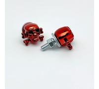 Motorcycle and Car License Plate Screws with Bone Head Design, M6 Thread, Made with ABS Plastic and 45# Medium Carbon Steel for Durable and Rust Resistant Mounting (Red)