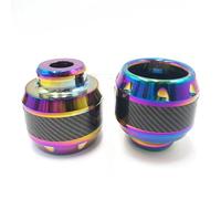 Motorcycle Anti Fall Cup Front Axle Wheel Protection Crash Pad Motorbike Protectors Alloy Falling Fork Slider Cups Exhaust Frame Sliders Anti Crash Protector(Burnt carbon wire pa)