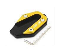 Motorcycle Anti Slip Foot Support Pad Motorcycle CNC Kickstand Foot Side Stand Extension Pad Plate Bracket For Ya&ma&ha For R3 MT03 2014-2020(R3-Gold)