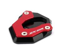 Motorcycle Anti Slip Foot Support Pad Motorcycle CNC Kickstand Foot Side Stand Extension Support Plate Pad For ZX-6R ZX-10R(For ZX10R-Red)