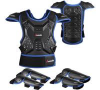 Motorcycle Armour for Children - JUSTDOLIFE Motocross Protector Thick Shell for Young Teenagers with Knee Protectors Elbow Arms and Shoulders for Off-Road Cycling Skiing and Skating