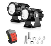 Motorcycle Auxiliary LED Spot Lights 1 Pair Mini Driving Lights for Harley Off Road Fog with Mounting Brackets Bright DRL High Low Beam