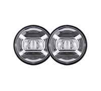 Motorcycle Auxiliary Lights For Electra Glide FatBoy Motorcycle Light 7" Led Projector Moto Headlight 4 1/2 Fog Passing Lights Bracket For Foggy Weather(Silver 4.5 inch fog light)
