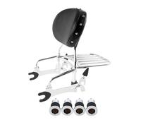 Motorcycle Backrest part Motorcycle Backrest Sissy Bar Luggage Rack W/Cushion Pad For Indian For Chieftain Dark For Horse Icon 2022(Black Chrome)