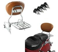Motorcycle Backrest part Motorcycle Rear Passenger Sissy Bar Backrest & Luggage Rack For Indian For Challenger Dark For Horse Icon/For Elite 2022(Brown Chrome)