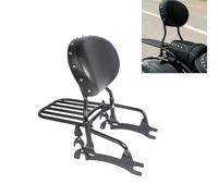 Motorcycle Backrest part Motorcycle Sissy Bar Luggage Rack W/Backrest For Indian For Challenger For Elite/Dark For Horse Icon 2022(Black- Silver)