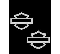 Motorcycle bar and Shield Design Vinyl Decal #2 Piece Moto HD Club 5"x4" (Chrome)