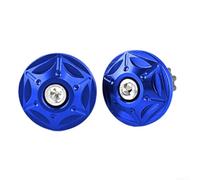 Motorcycle Bar End 2pcs Aluminum Alloy Anti-Vibration Handlebar End 2pcs Rubber Insert Black Red CNC Machined Bar Ends 2pcs Set for Honda for suzuki Aluminum Alloy Handle Grips Ends 2pcs Wear(blue)