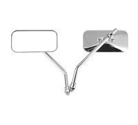 Motorcycle Bar End Mirrors 8 10mm Motorcycle Rearview Mirror Retro Square Metal Side Convex Mirrors Universal Motorcycle Rearview(Chrome)