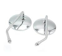 Motorcycle Bar End Mirrors A Pair Chrome Motorcycle Scooter Mirrors Universal Motorbike Rear View Mirror 10mm Thread Round Oval Convex