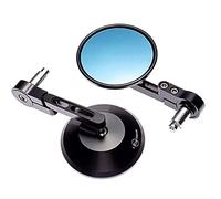 Motorcycle Bar End Mirrors Convex Rear Side View Wing for 22mm 7/8 inch Motorbike Hollow Handlebars 360° Rotatable Easy Fit