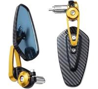 Motorcycle Bar End Mirrors for Benelli Imperiale 400 | Motorbike Wing Mirrors | Rear View Mirror | Anti Glare Blue Glass | 360 Degree Swivel | Adjustable Angle Stem | Carbon Fibre